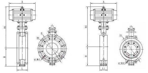 气动开关蝶阀结构图