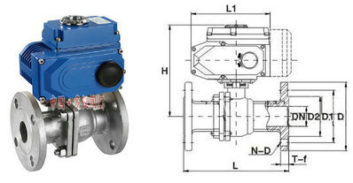 电动开关球阀结构图