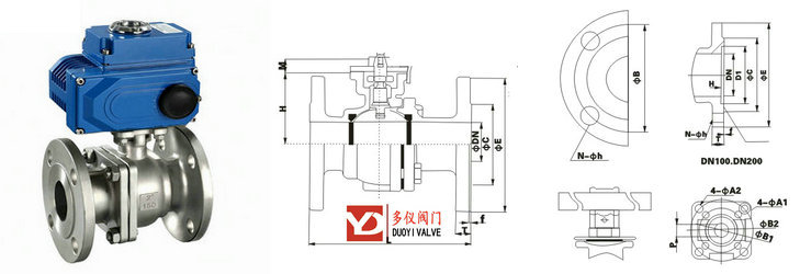 电动高平台球阀结构图