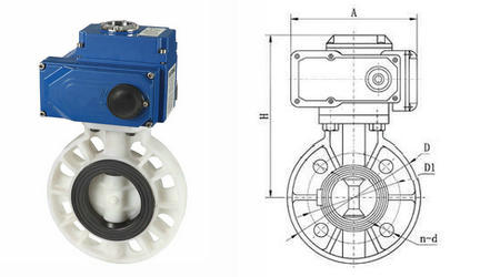 电动PP蝶阀结构图